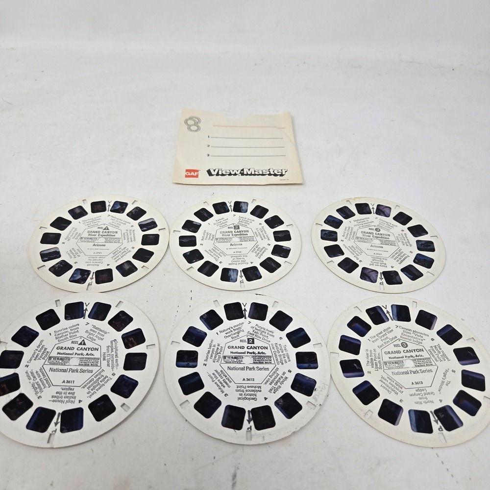 Vintage GAF View-Master Reels Grand Canyon National Park & River Expedition 6pk